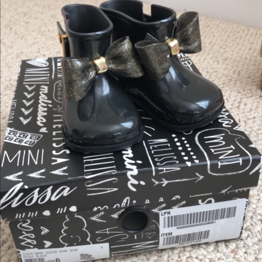 Mini Melissa Toddler Size 6 Black Ankle Boots